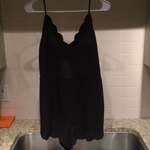 Black scalloped romper LUSH